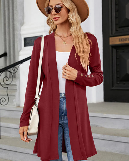 Open Front Long Sleeve Cardigan