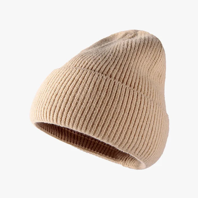 Thermal Solid Knit Hat Tan One Size