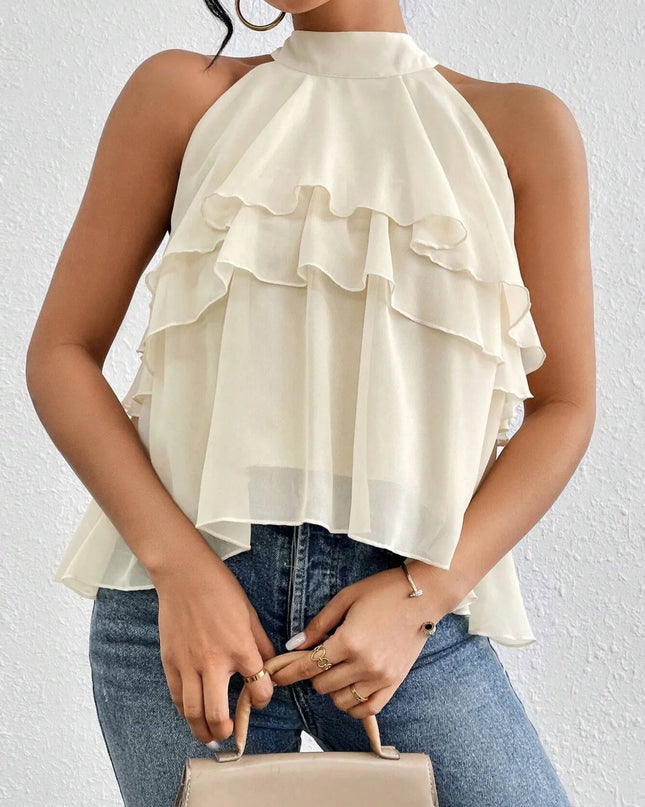 Ruffled Layered Sleeveless Top