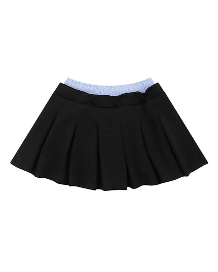 Drawstring Pleated Mini Skirt