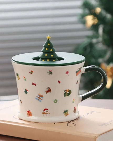 Christmas Cute Christmas Tree Santa Claus Ceramics Mug 1 Piece