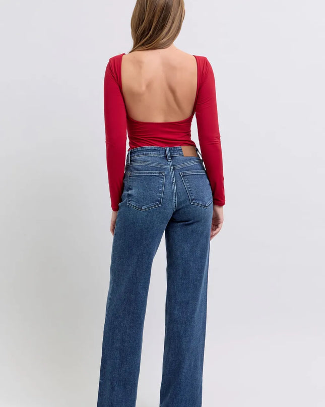 Judy Blue Full Size Raw Hem Mid Rise Jeans