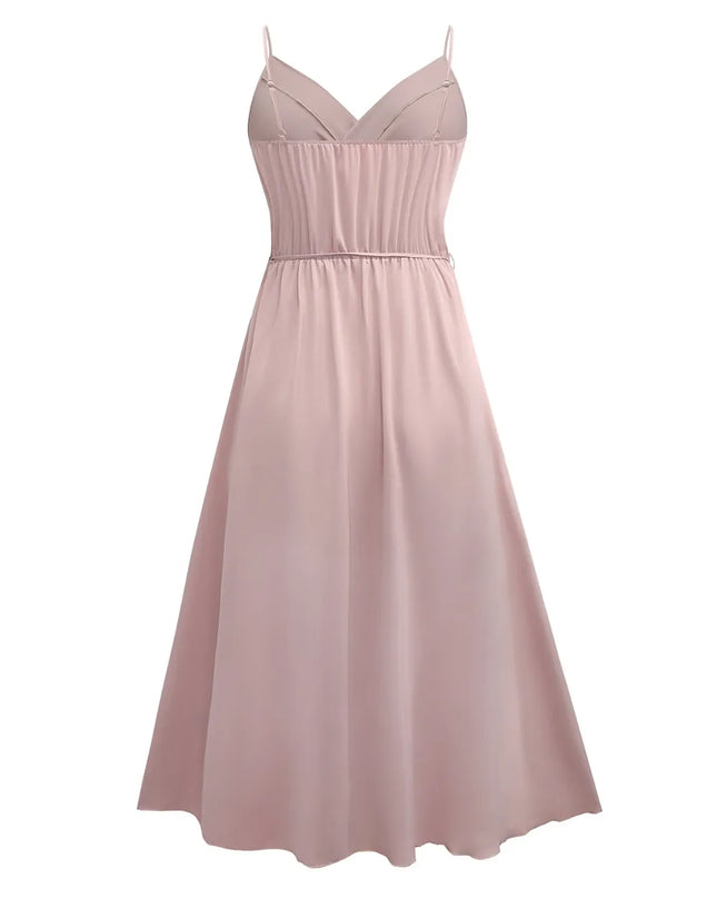 Honey Tied Surplice Sleeveless Midi Cami Dress