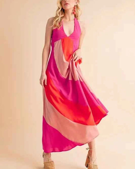 Aemi+Co Color Block Sleeveless Maxi Dress