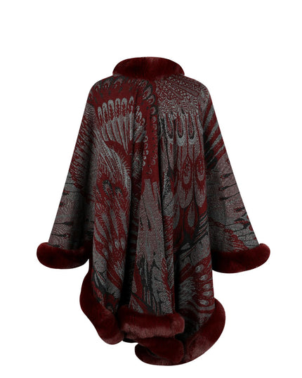 Printed Open Front Poncho