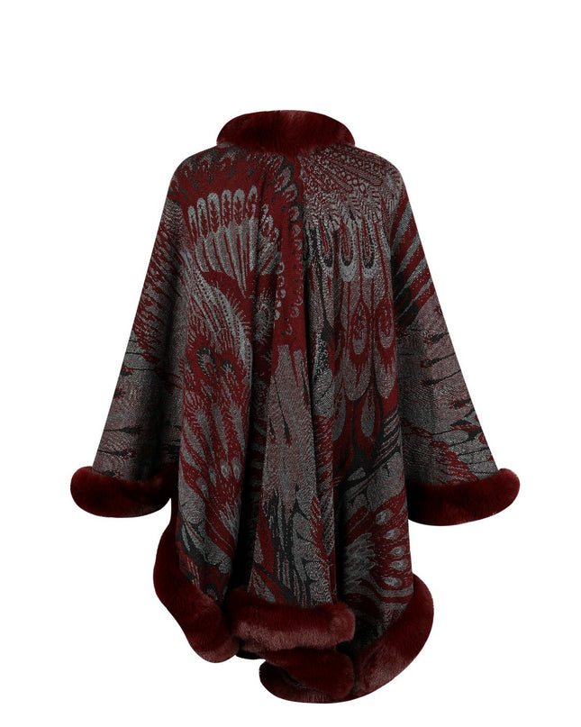 Printed Open Front Poncho