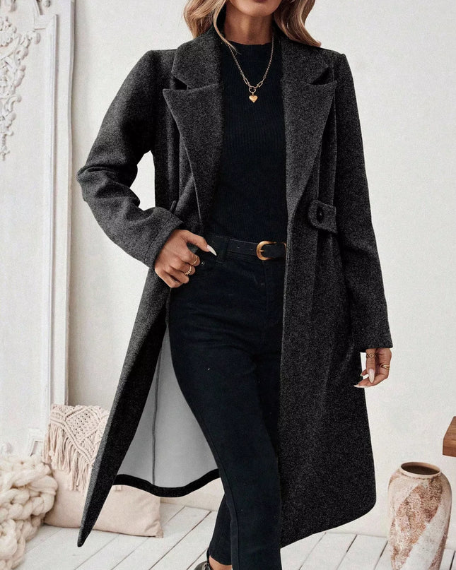One Button Wool Blend Overcoat