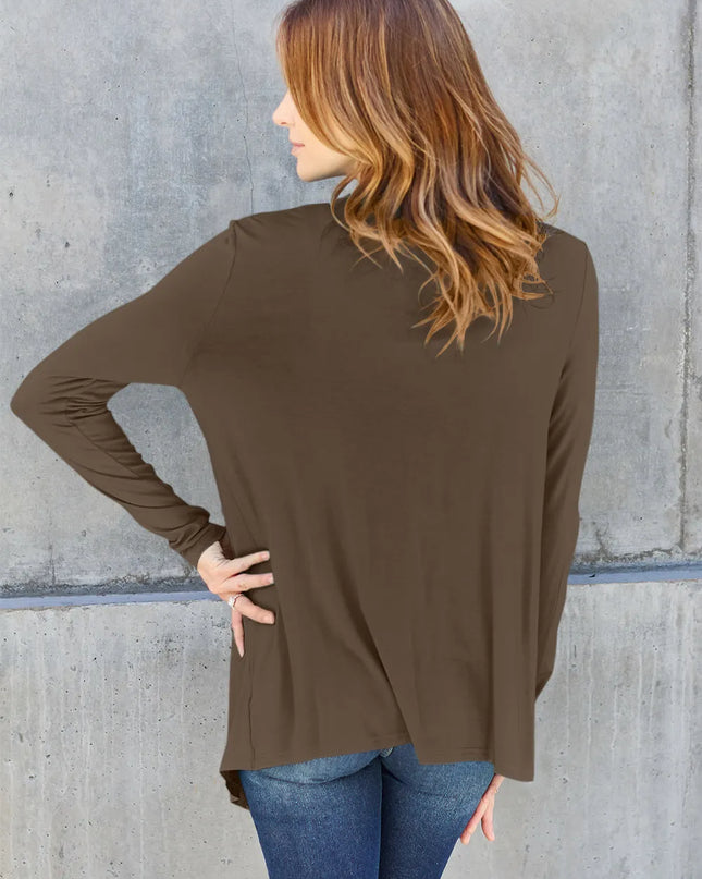 Basic Bae Full Size Open Front Long Sleeve Cardigan