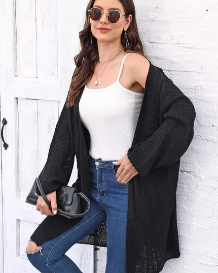 Open Front Long Sleeve Cardigan