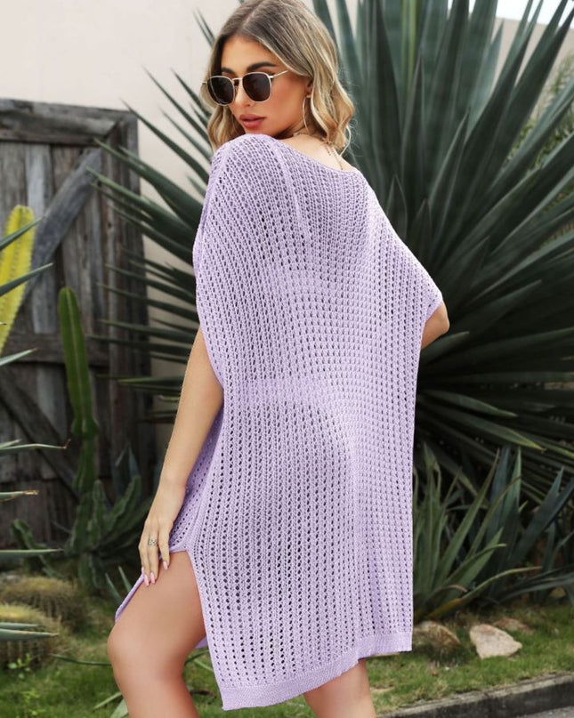 Openwork Side Slit Cover-Up Dress 