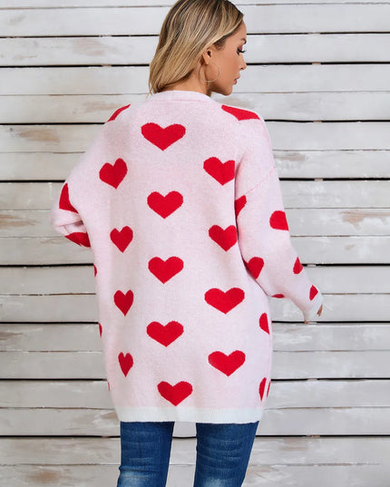 Angel Wings Heart Open Front Long Sleeve Cardigan