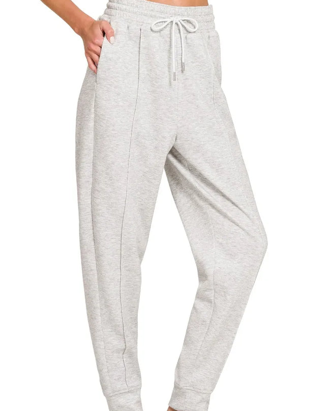 Zenana Drawstring Sweatpants with Pockets H GREY