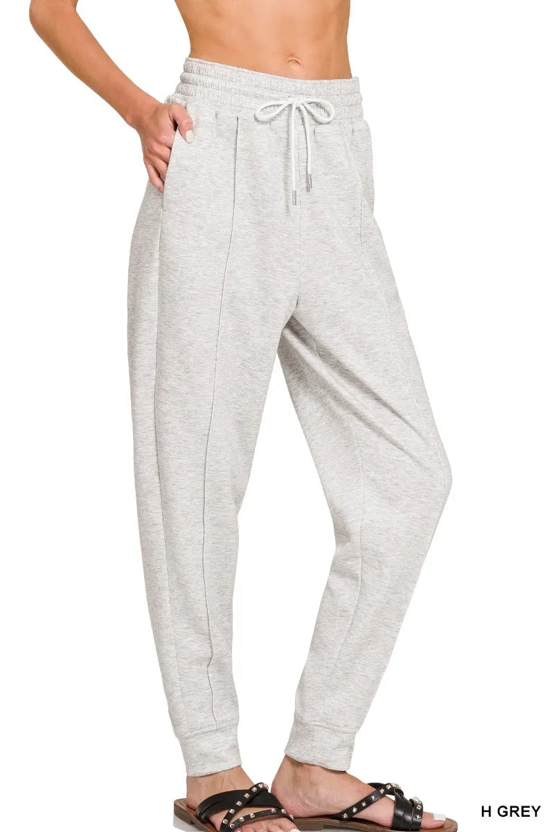Zenana Drawstring Sweatpants with Pockets H GREY