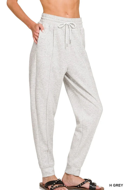 Zenana Drawstring Sweatpants with Pockets H GREY
