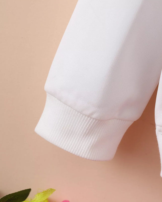 Children's Floral Heart Graphic Buttoned Hoodie