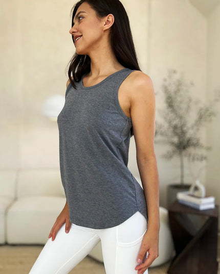 Basic Bae Full Size Round Neck Curved Hem Tank