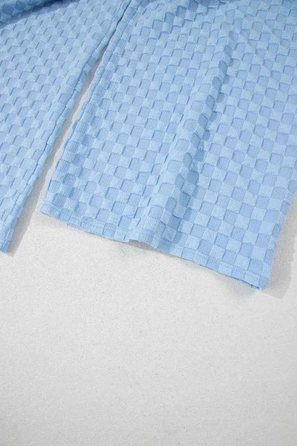 Checkered Pocketed Wide Leg Overalls