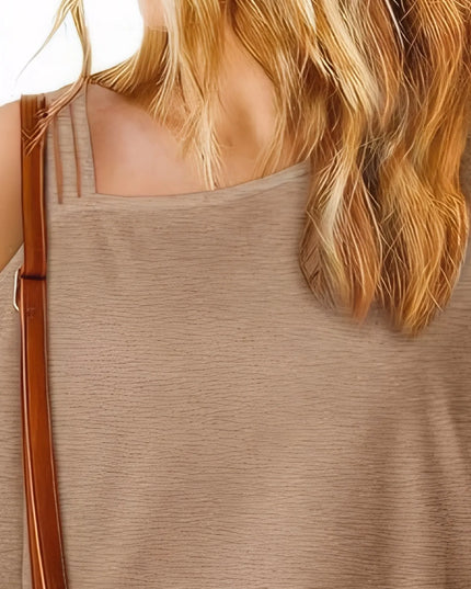 Asymmetrical Neck Half Sleeve T-Shirt