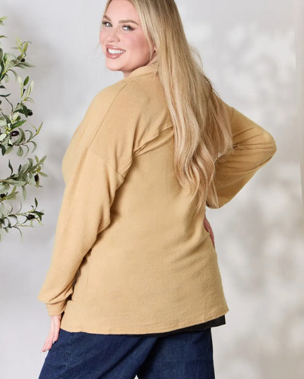 Heimish Full Size Button Up Long Sleeve Cardigan