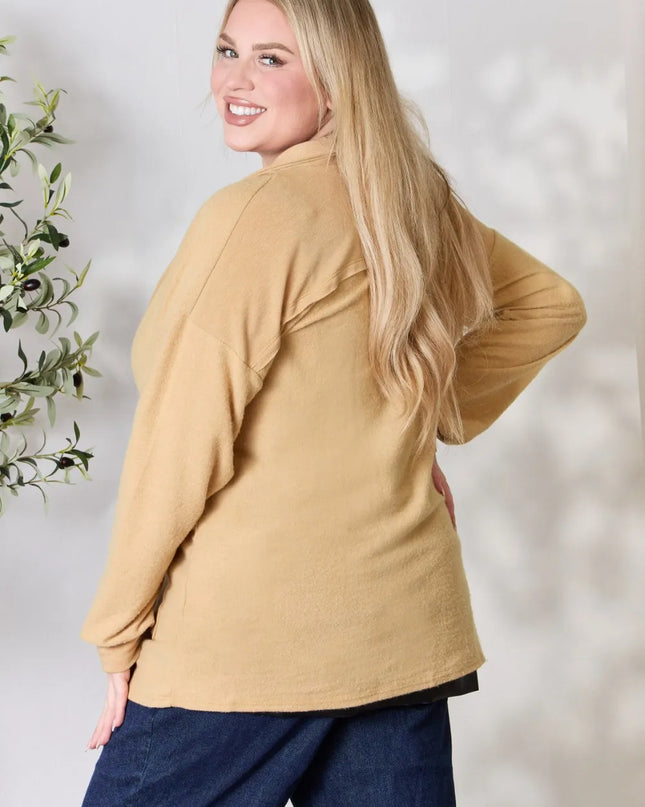 Heimish Full Size Button Up Long Sleeve Cardigan