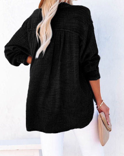 Buttoned Long Sleeve Blouse 