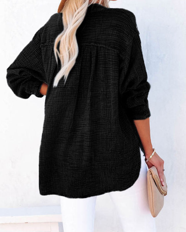 Buttoned Long Sleeve Blouse 