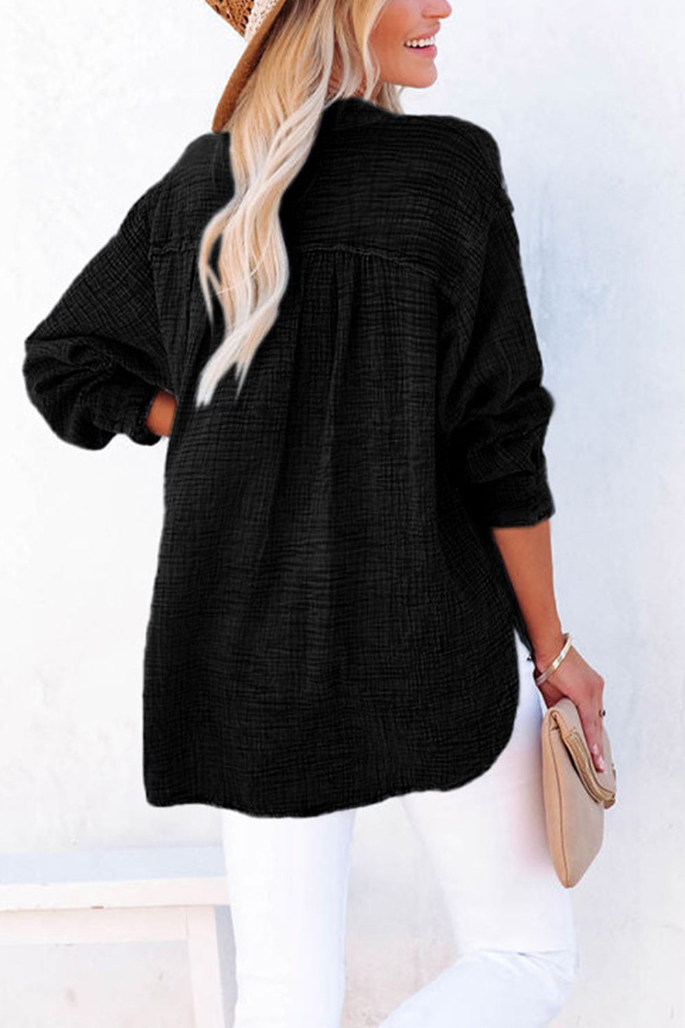 Buttoned Long Sleeve Blouse 