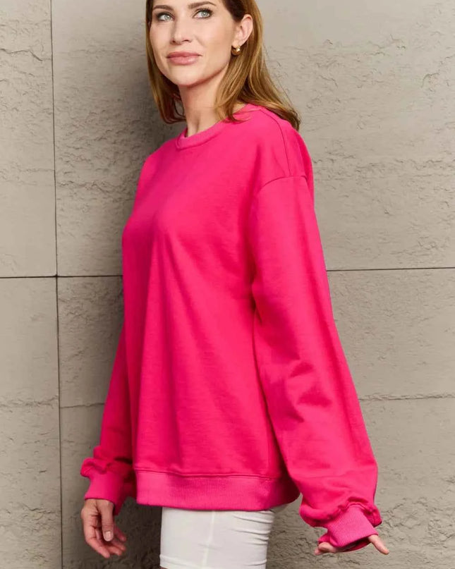 Full Size Round Neck Long Sleeve Sweatshirt