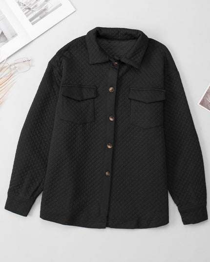 Button Down Collared Jacket Black