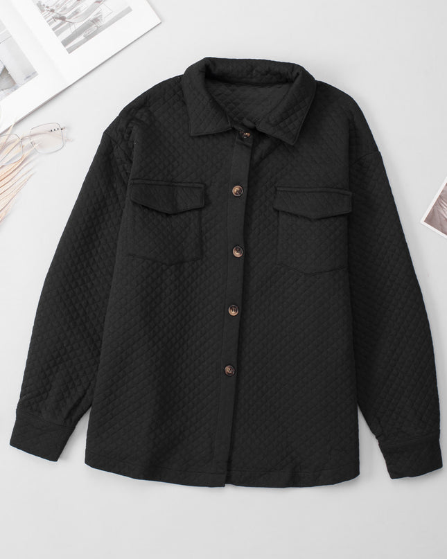 Button Down Collared Jacket Black