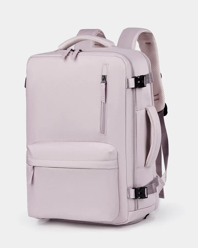 Oxford Cloth Side Pockets Backpack Bag with Handles Pink Purple One Size