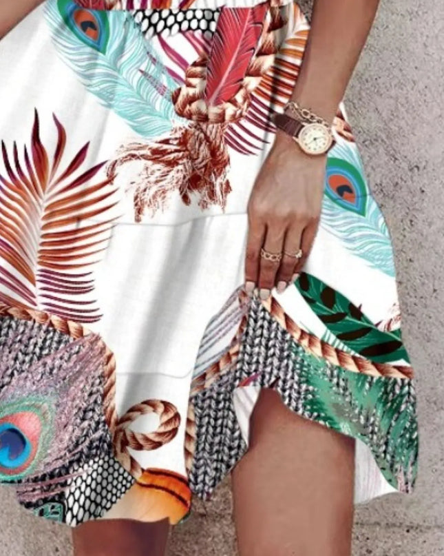 Paisley Print Halter Neck Mini Dress