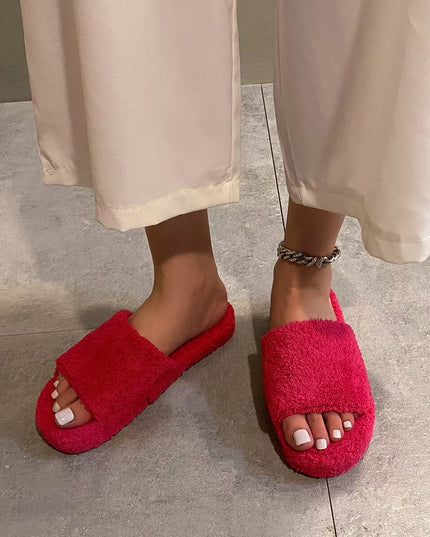 Open Toe Platform Slippers
