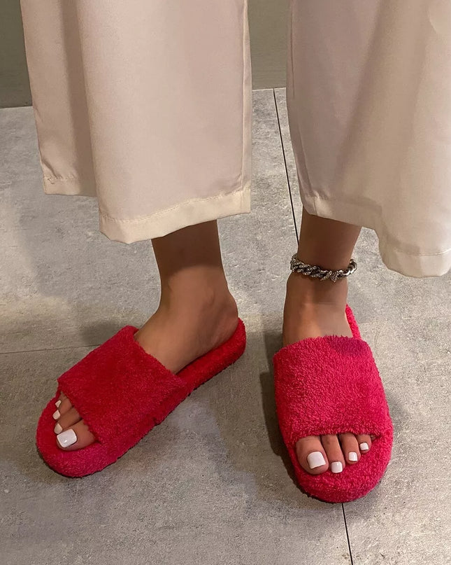 Open Toe Platform Slippers