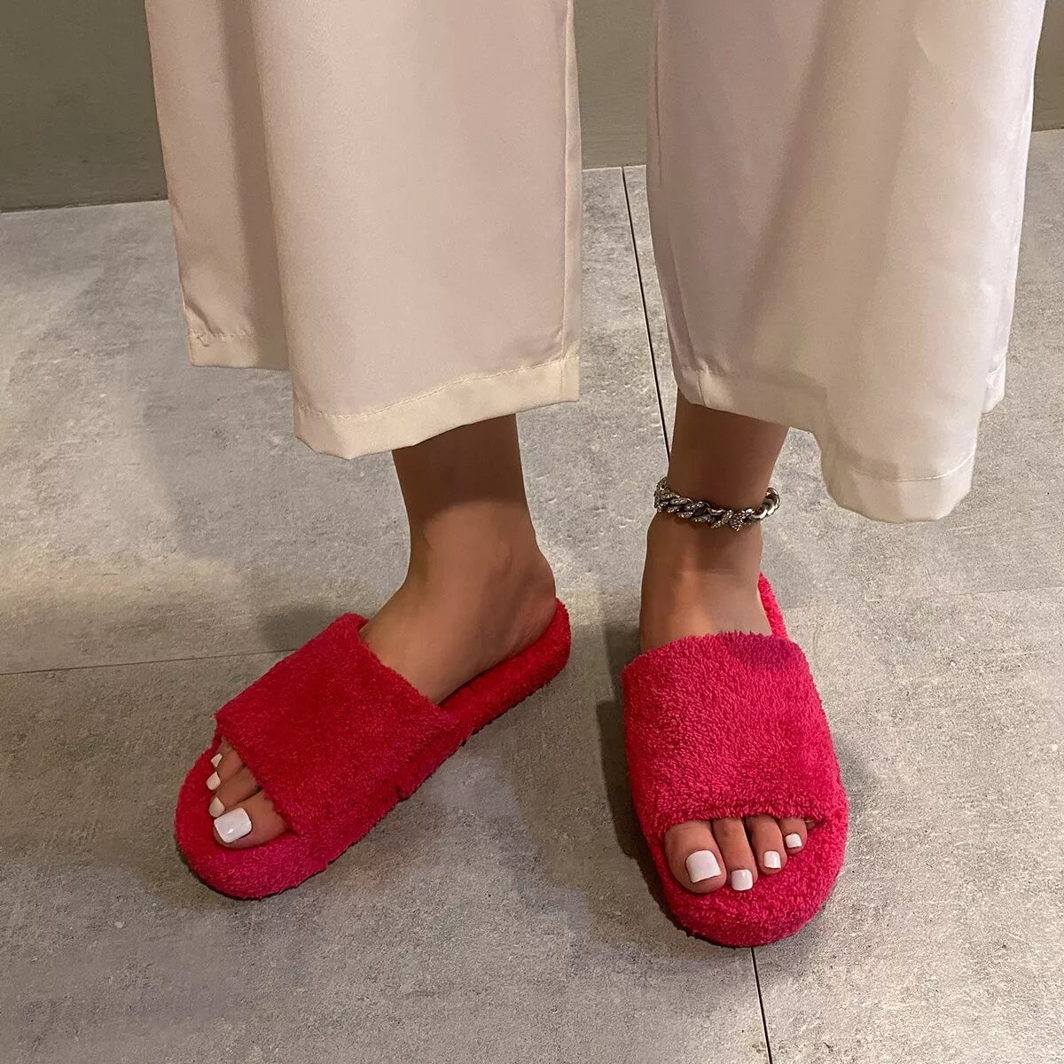 Open Toe Platform Slippers