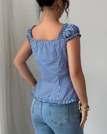 Striped Cap Sleeve Shirt