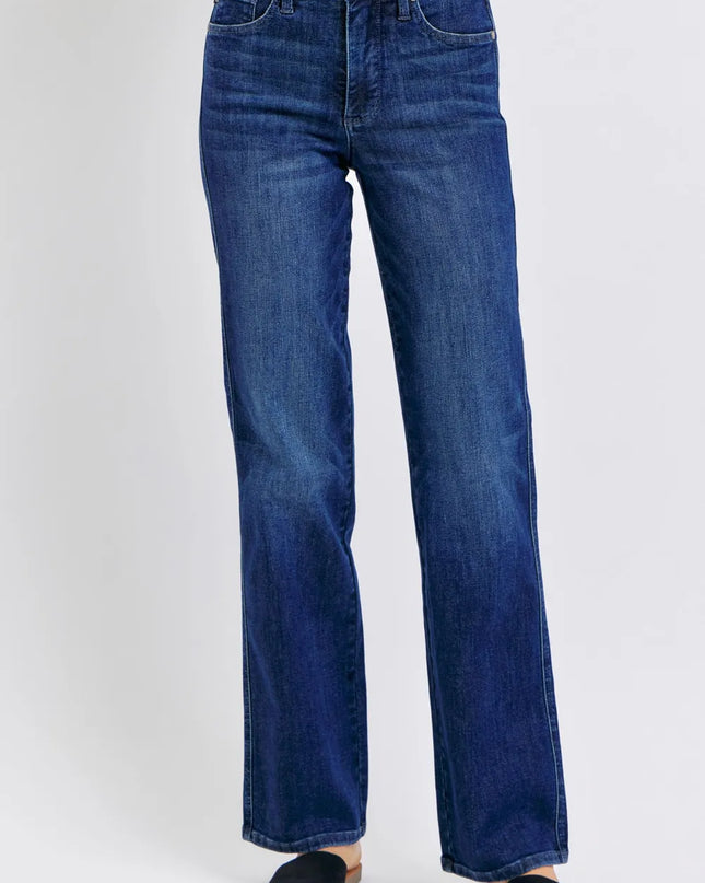 Judy Blue Full Size Tummy Control Straight Jeans Plus Size Dark