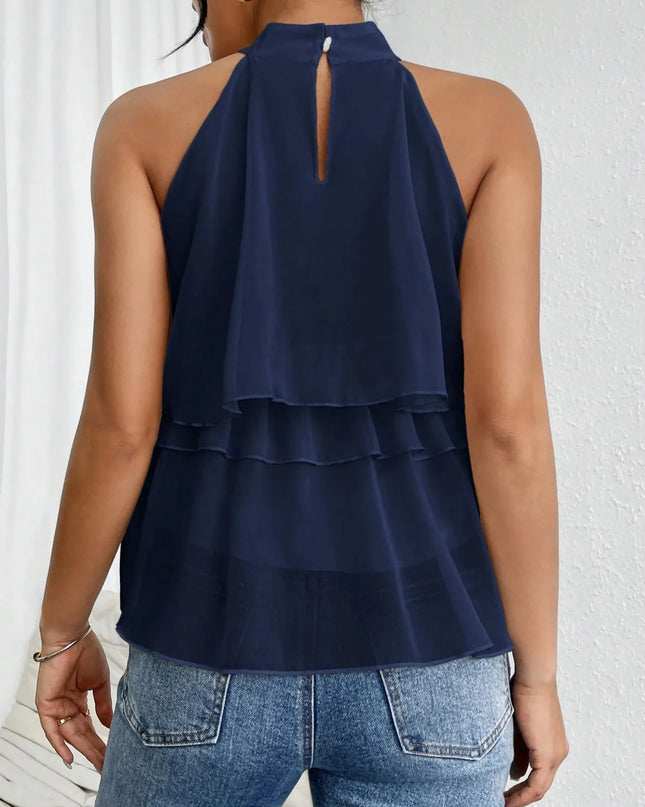 Ruffled Layered Sleeveless Top