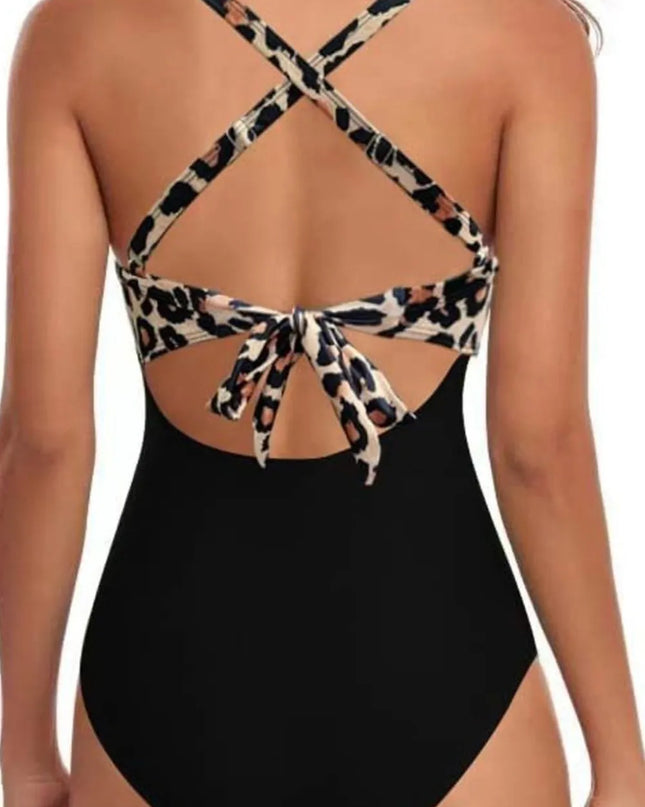 Tied Crisscross Cutout One-Piece Swimwear