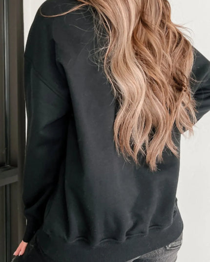 MARDI GRAS Round Neck Drop Shoulder Sweatshirt