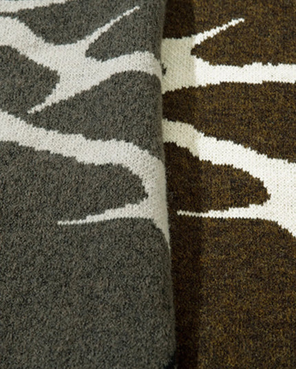 Men's Abstract Pattern Distressed Hem Sweater