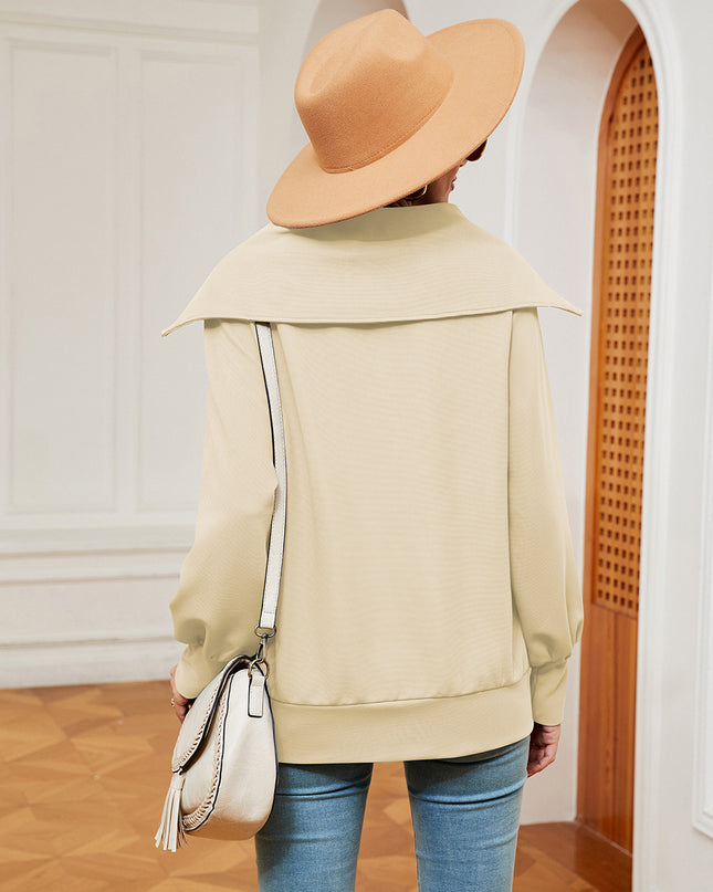 Half-Zip Collared Sweatshirt