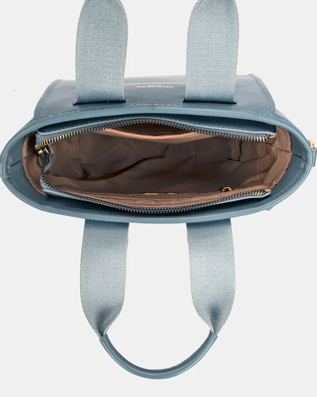 David Jones Small Handbag with Embossed Pattern Handles 