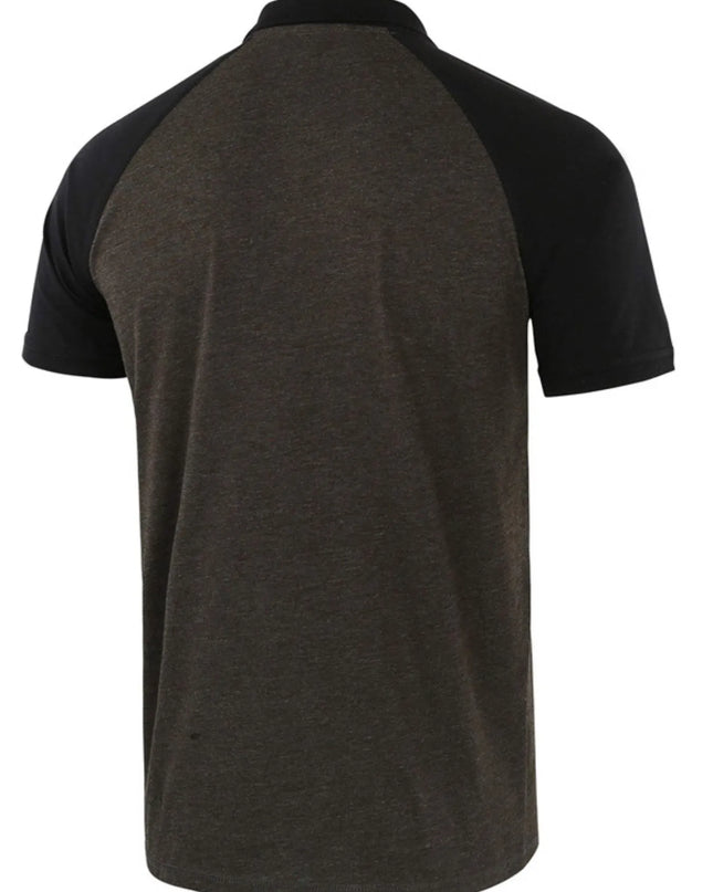 Men's Casual Raglan Sleeve Two-Tone Polo Shirt