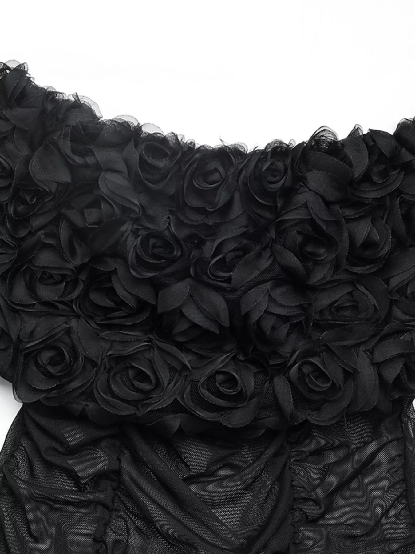 Flower Off-Shoulder Mesh Bodysuit