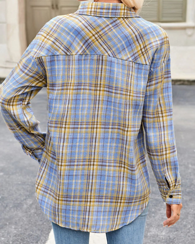 Plaid Button Up Long Sleeve Shirt