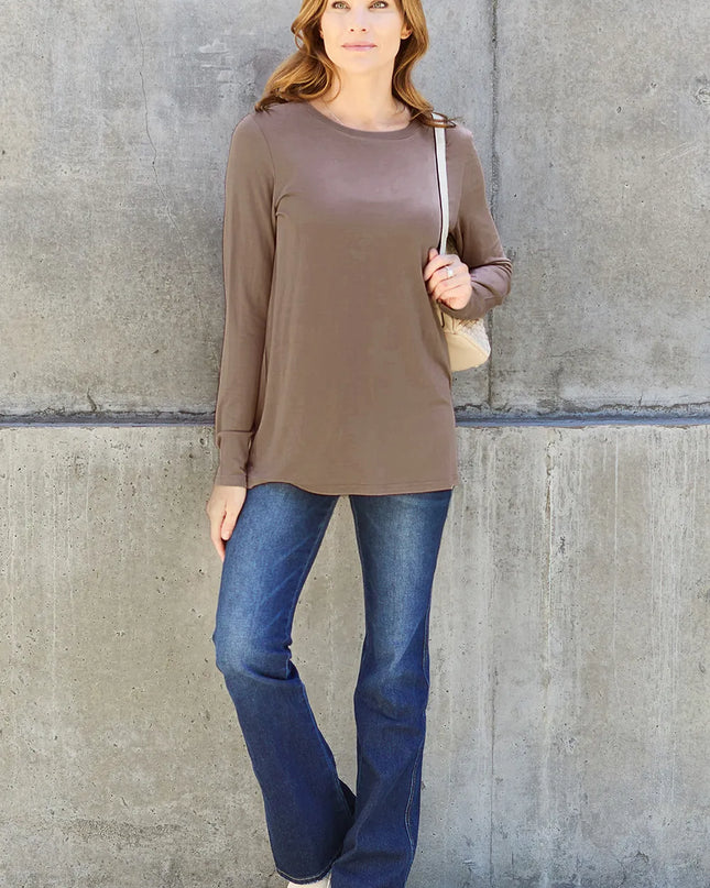 Basic Bae Full Size Round Neck Long Sleeve Top