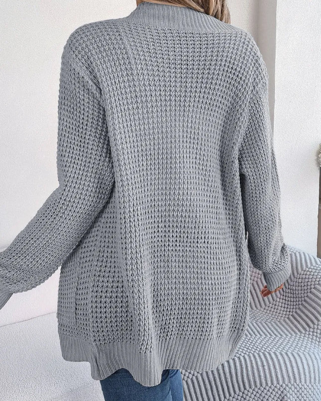 Open Front Long Sleeve Cardigan with Pockets