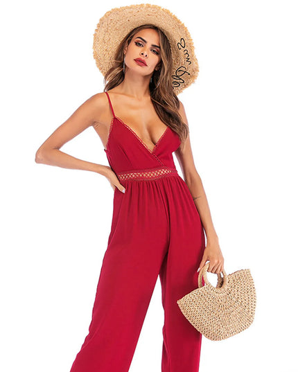 Spaghetti Strap Wide Leg Jumpsuit 
