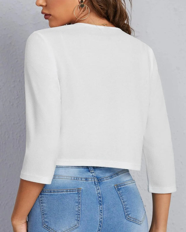 Open Front 3/4 Sleeve Blazer